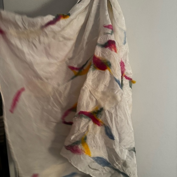 VINTAGE mixed medium silk colorful scarf - Picture 5 of 5